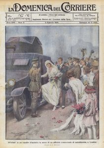 At the Altar in a Steel Carriage, the Wedding of an Armored Car Officer, in London